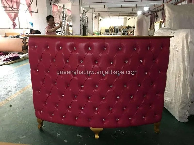 Luxury reception desk front counter height black chair commercial reception desks for beauty salon