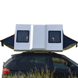 Sunroof Fiberglass Hard Bottom  Roof Top Tent with Glass roof on the top with Aluminium Bottom