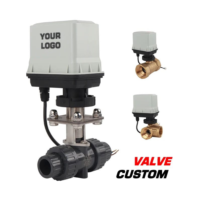 Customizable 1 1/2in DN40 Large Diameter Plastic Ball Valve with Electric Actuator for Farmland Irrigation OEM Support