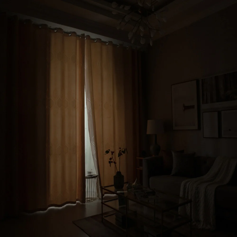 American Style Luxury Window Floral Valance Jacquard Curtain Ready Made Wholesale Living Room Hotel Curtains