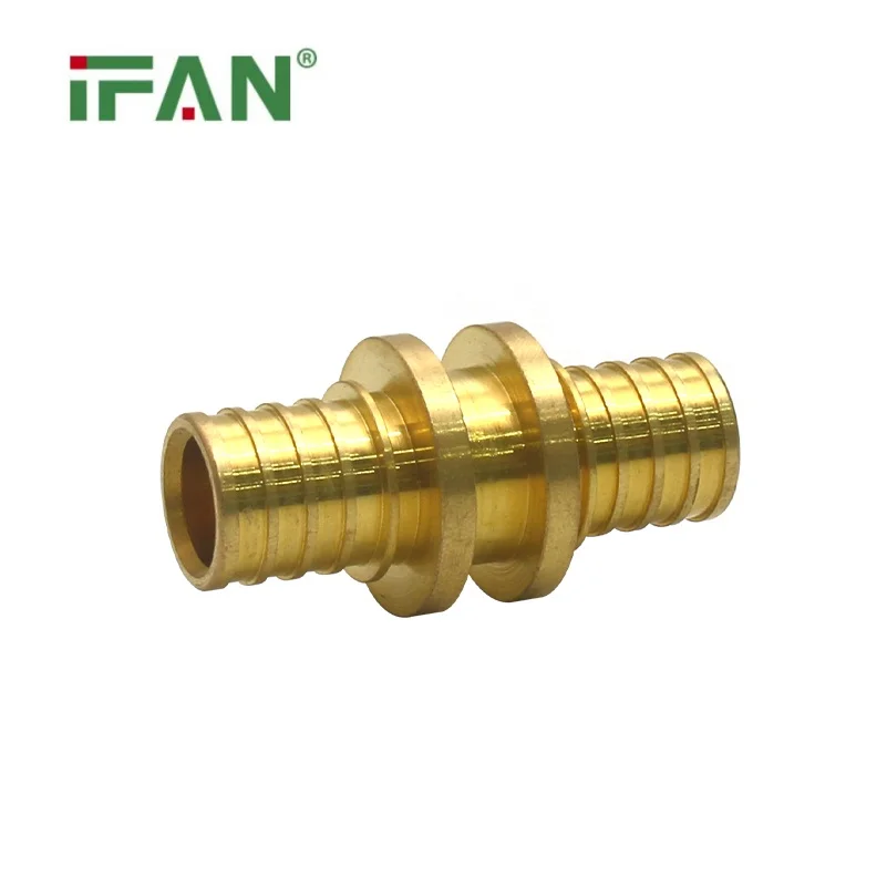 IFAN ISO15875 Factory Supply PEX Sliding Fitting OEM ODM Socket PEX Brass Fitting 16-32MM Equal Coupling PEX Axial Fitting