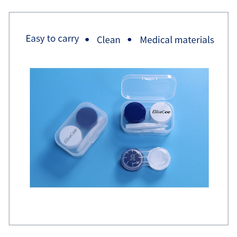 Elliecoo medical grade plastic eye contacts box case contact lens