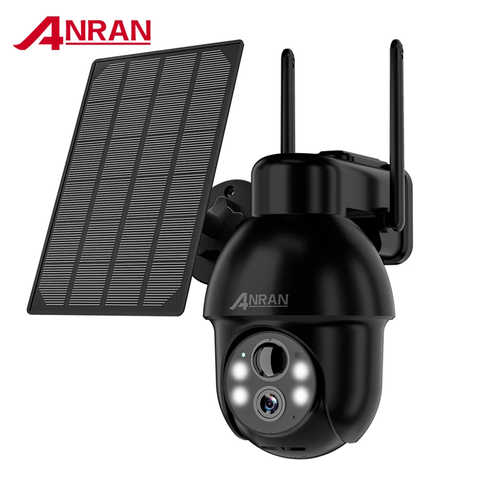 Anran Free APP Access Control 3MP Outdoor Wireless PIR Spotlight Alert Battery Wifi PTZ Solar Camera Security