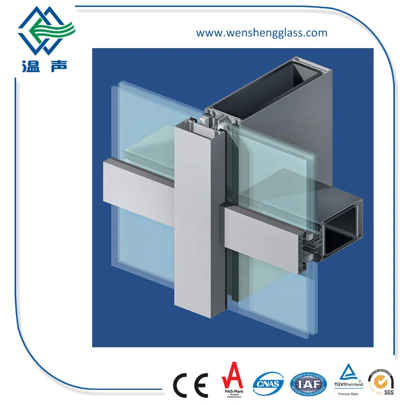 WenSheng Factory Directly Single Double Triple Silver Glass Double Hollow insulated glass Window Curtain Wall Double Glazing