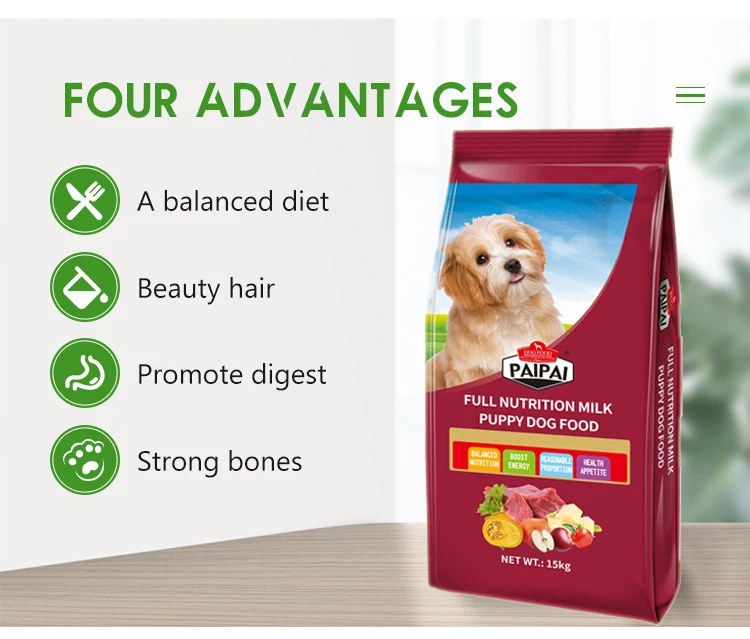 Cheap Hot Selling  OEM ODM Customized Bulk  Wholesale China Factory High Protein Good Flavor Natural Kibble Puppy  Dog Food