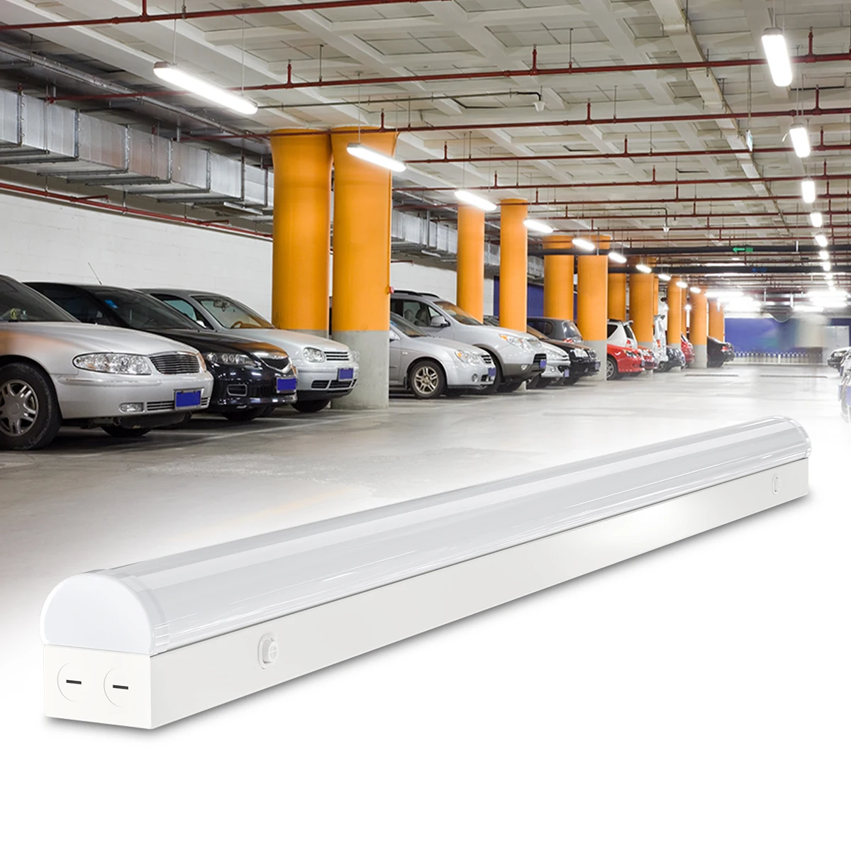 Free Sample ETL DLC Listed Hanging Lamp Tube Ceiling Mounted PC Housings 4ft 8ft Dimmable Triproof Led Linear Batten Light