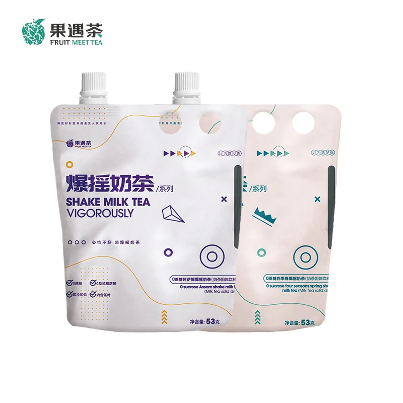 Easy To Carry Milk Tea Doypack Hand Shake Milk Tea Spout Pouch With  Stand Up Plastic Beverage Fashionable