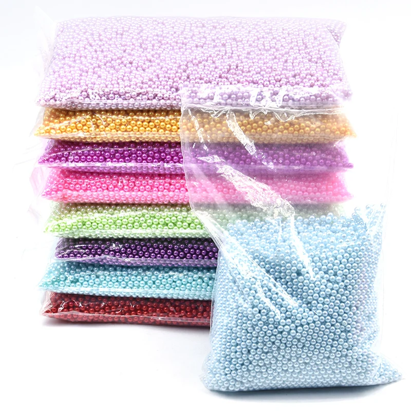 3/4/5/6 /8/10/12 mm   No Hole Loose Imitation Bead   Round ABS  Pearl Beads  For  Garment / Jewelry Making