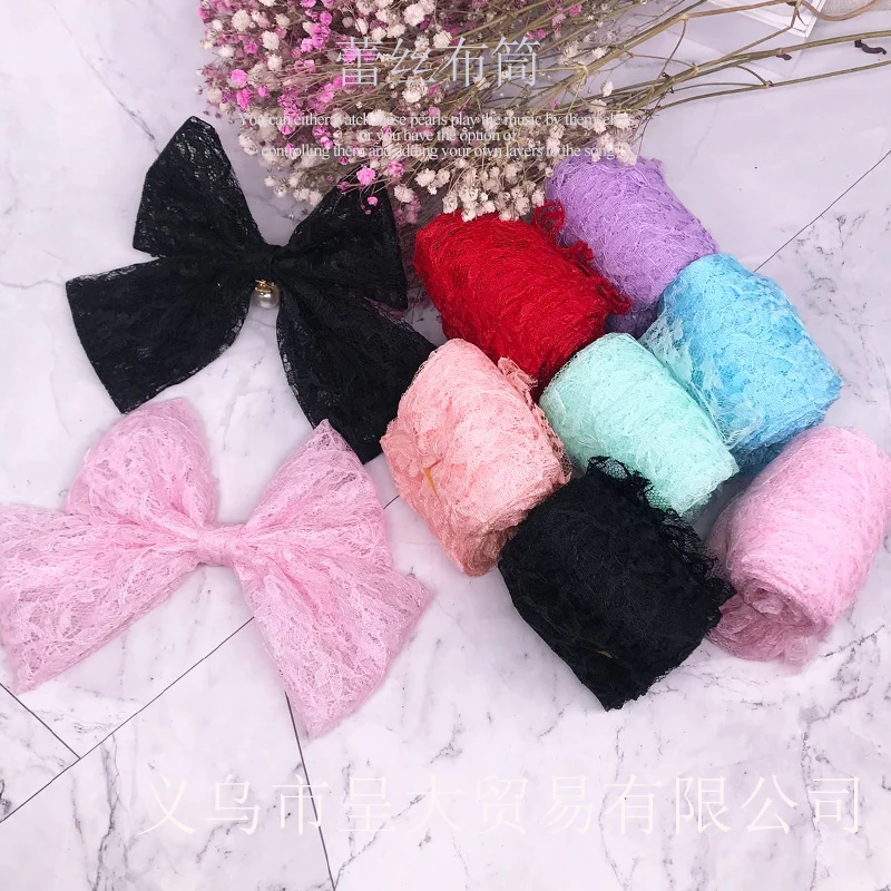 
Multi Color Handmade Bow Knot Making Pattern Embroidery Light Lace Mesh Yarn Ribbon 