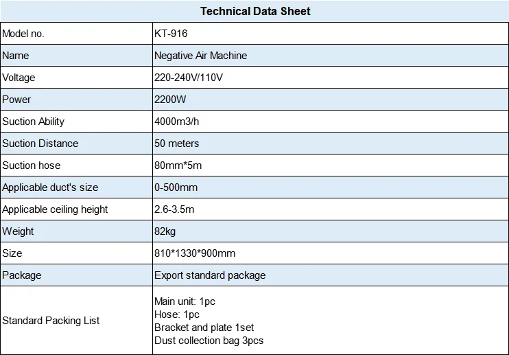 central air conditioning duct cleaning vacuuming machine with large suction ability for air-conditioning systems