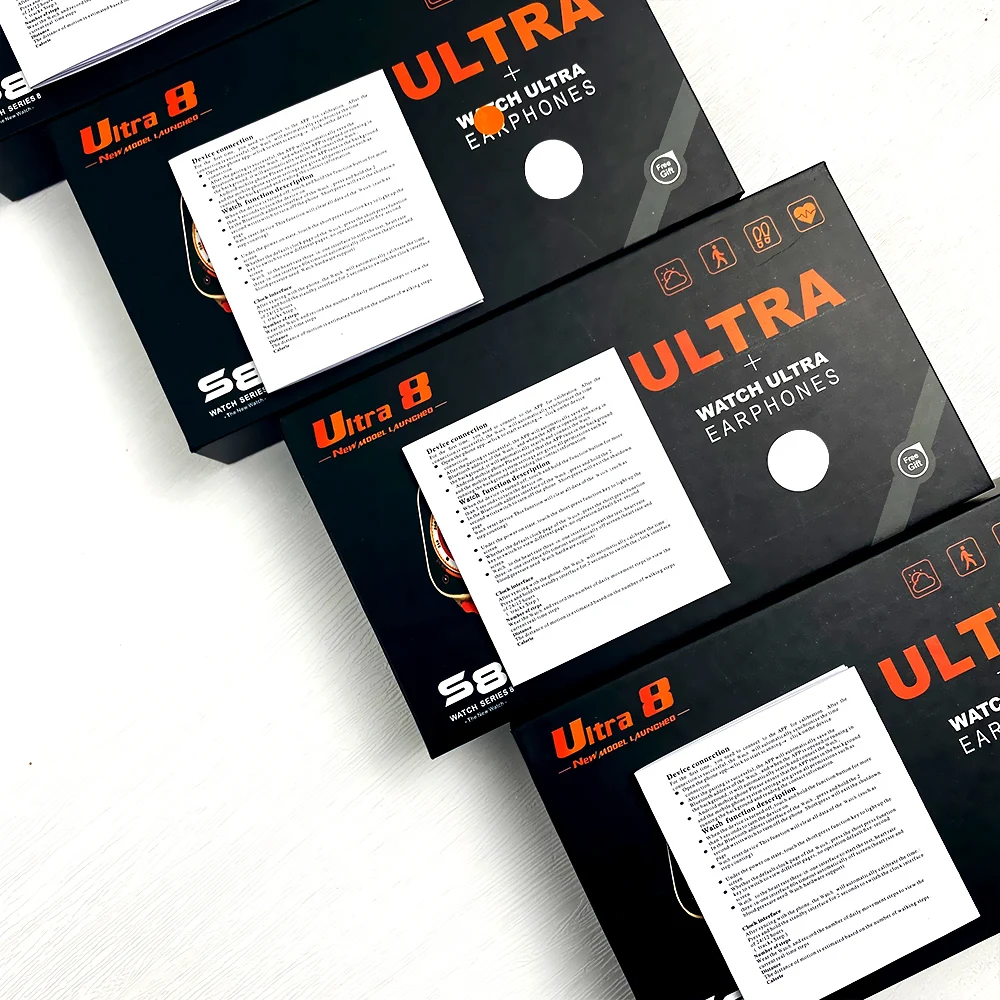 Smart Watch S8 Ultra 8  Series 8 Phone Call Reloj Inteligente Waterproof Smartwatch with Headphones Headsets Earbuds 2 in 1