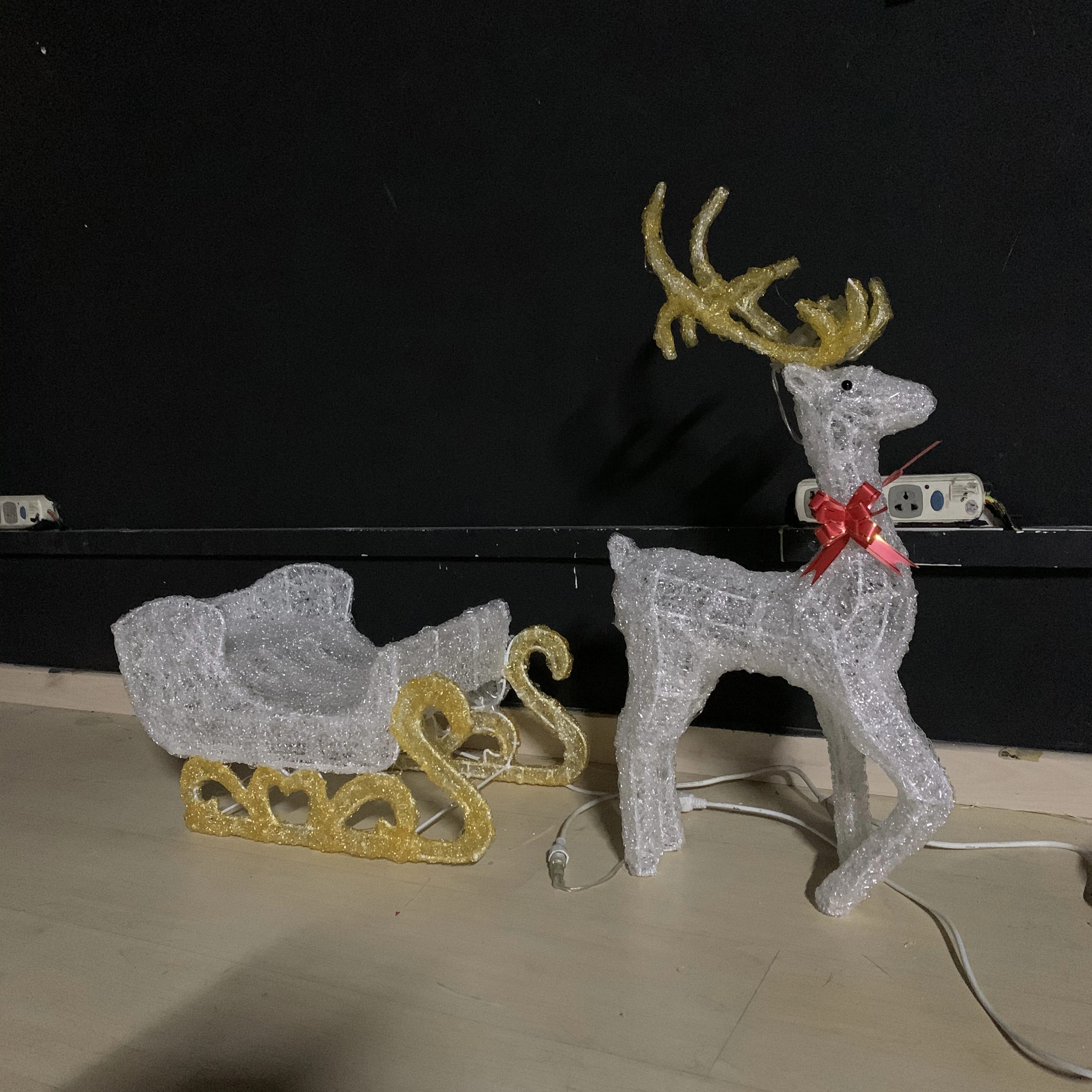 Высокое качество 3D олень to Cart LED Оленей огней в рождественском духе