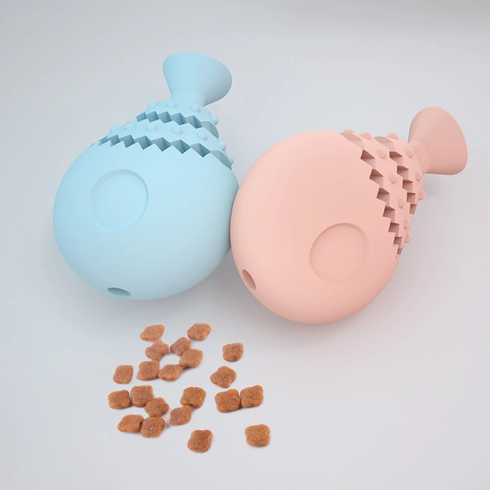 Dog fish bone shape TPR material molar toys for cleaning teeth chewing interactive pet toys