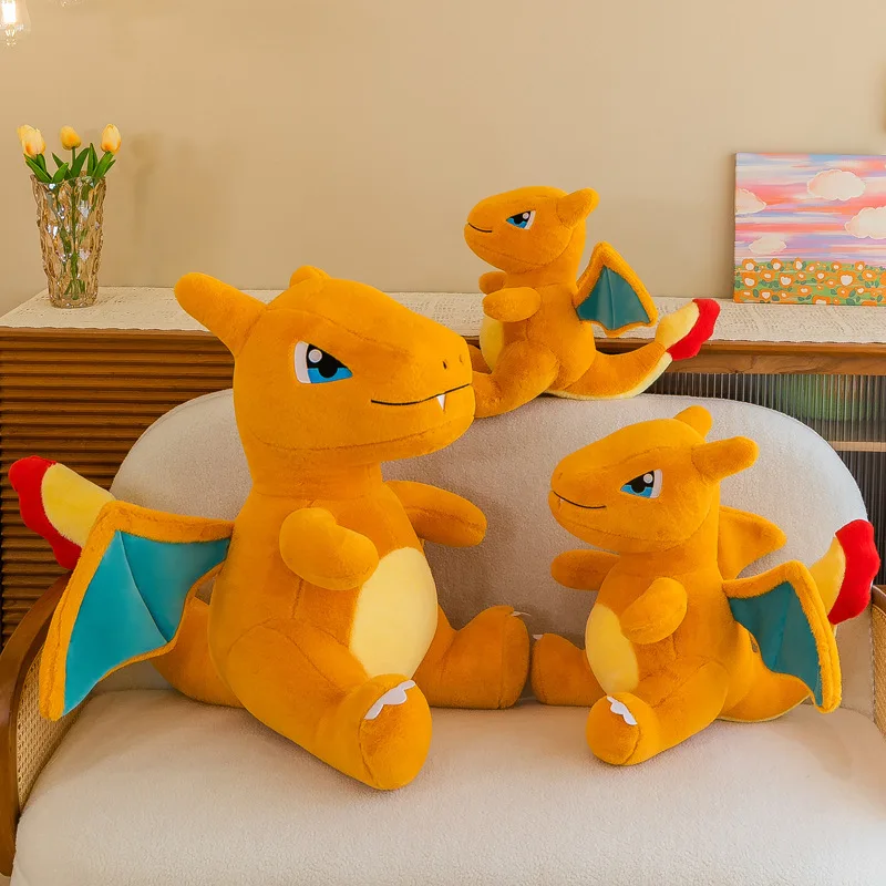Most Popular Pocket Monster Dolls Anime Cartoon Character Fire Dragon Plush Pokemoned Toys Kids Gifts