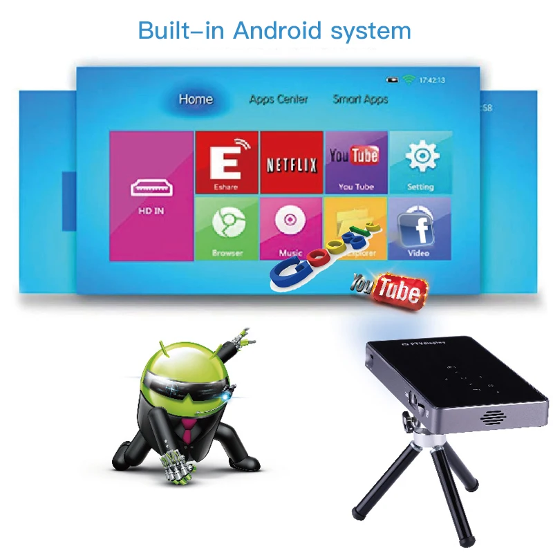 superroot Android  HD IN Wi-fi bt P8I dlp mini laser projector 4k proyector
