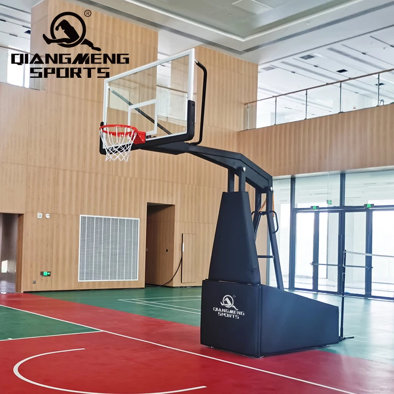 Manual Hydraulic Portable Retractable Goals Backboards Folding Basketball Hoop Stand