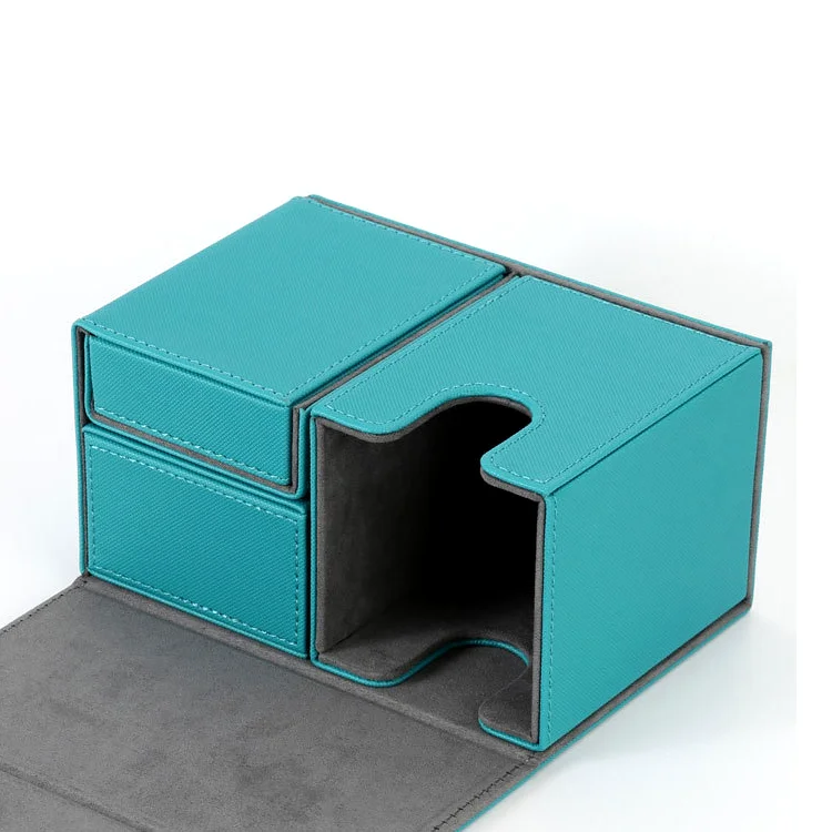 Modern Dice Box Leather Playing Card Tcg Gaming Storage Holder Trading Card Game Deck Box
