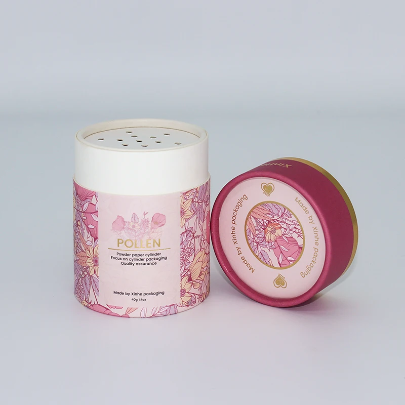 OEM logo aluminum foil material Food grade cardboard 60g dtf powder shaker tube box