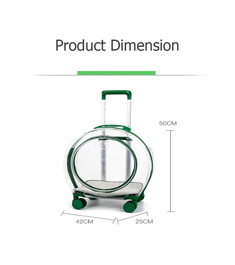 Transparent Breathable Large Capacity Dog Cat Trolley Case Pet Outdoor Carrier Backpack