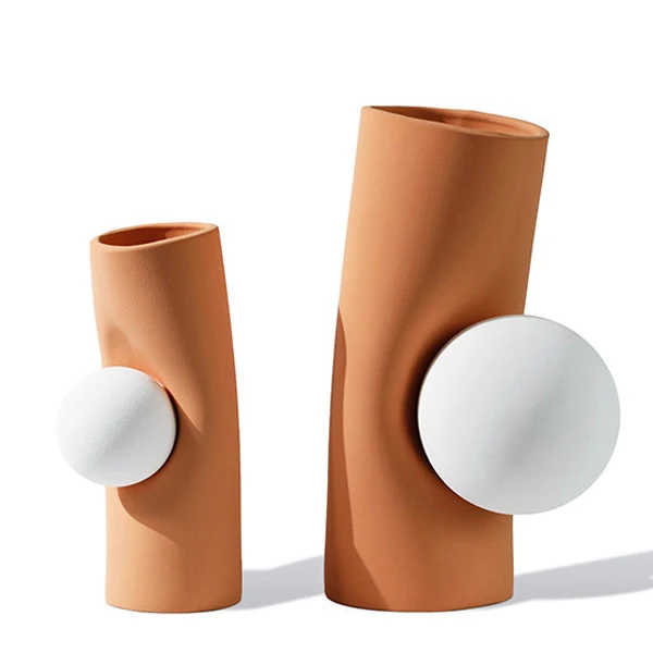 Europe Nordic Ornament Wedding Centerpiece Tabletop Decoration Flower Vase Creative Porcelain Ceramic Flower Vases With Hand