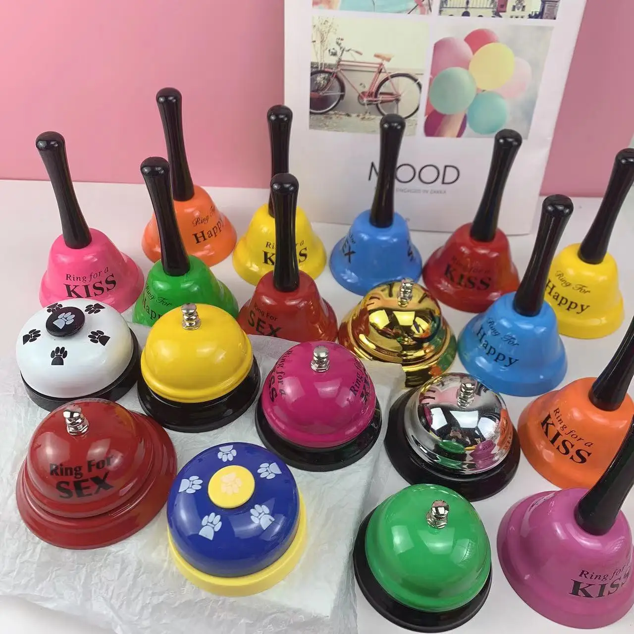 Party Accessory Gag Gift Ring for Sex Kiss LOVE Drink Desk Table Call Bell sex toy