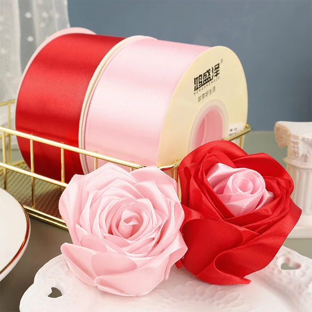 5cm 2inches 50yards Wholesale Polyester Gift Ribbon Christmas Custom Double Face Sided Decorating Packaging Color Satin