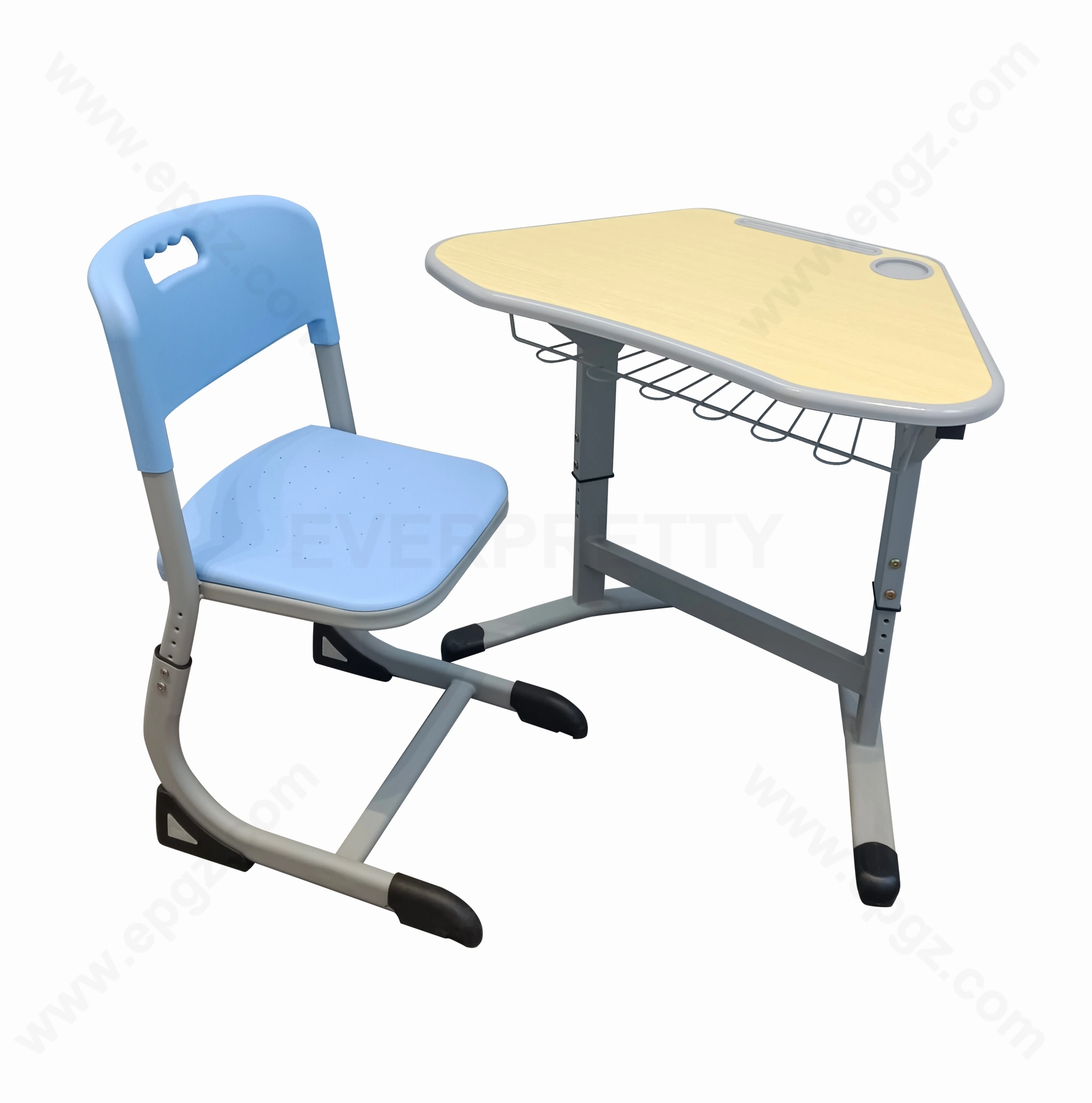 High Quality School Furniture Latest Design Fixed Single Desk and Chair School Furniture Secondary Desk Chair for Sri Lanka
