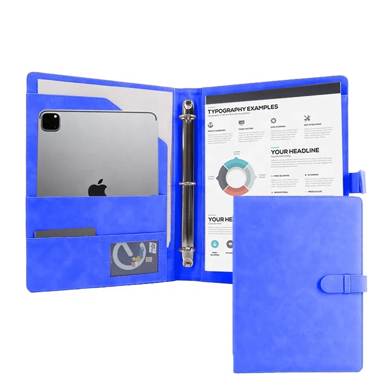 Padfolio профессиональная папка для документов с несколькими карманами из мягкой кожи деловых конференций 3 кольцами