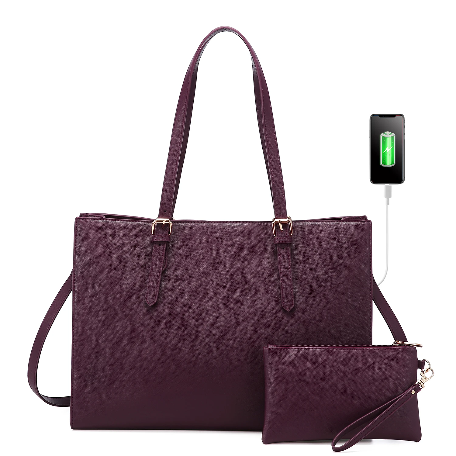 Lovevook Realer hot sale 15.6inch  laptop tote bag for women PU leather women handbag for ladies laptop handbags