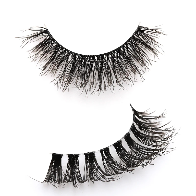 Wholesale lash 3D Effect Agravic Full Strip lashes Clear band Silk Hollow eyelashes Vegan mink  Faux mink lashes