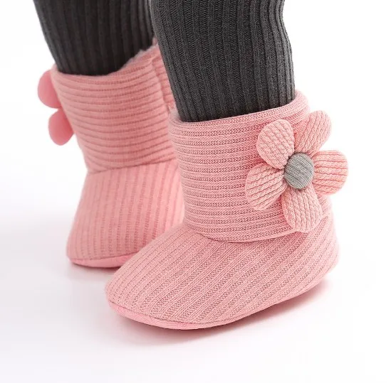 
2020 New Born Baby Soft Sole Flower Winter Boots 0-1 Years Toddler Shoes 