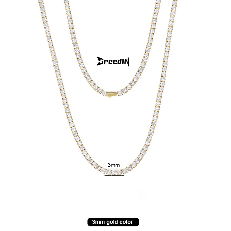 Luxury 18k gold plated austrian Zircon Crystals paved tennis necklace fancy iced out bling bling alloy tennis body chain