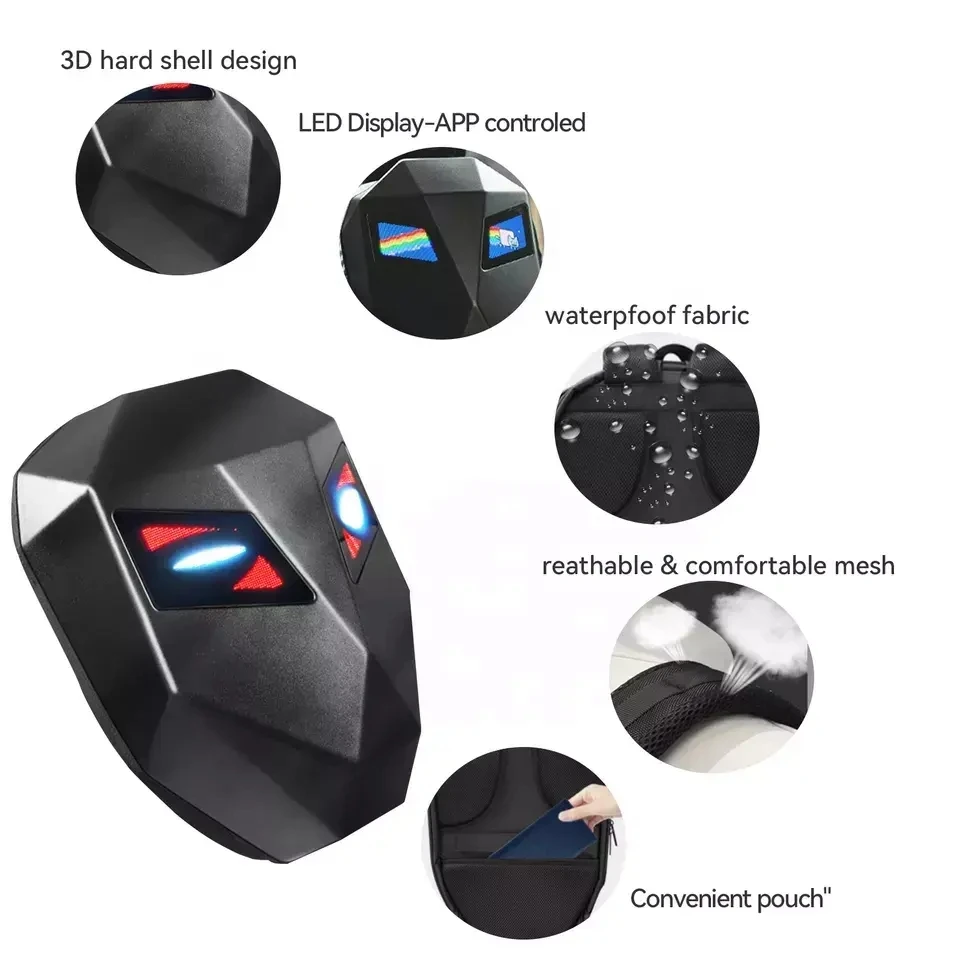 Men Knight Backpack LED Display Dynamic Motorcycle Advertising Led Motorcycle Hot Christmas Gift Smart LED Backpack Gift with