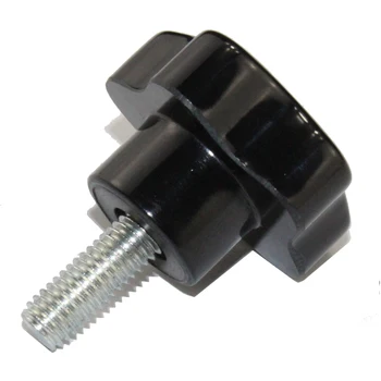 Standard Parts Black M10  40mm Male Thread  50mm Dia Bakelite star  Knobs Handle