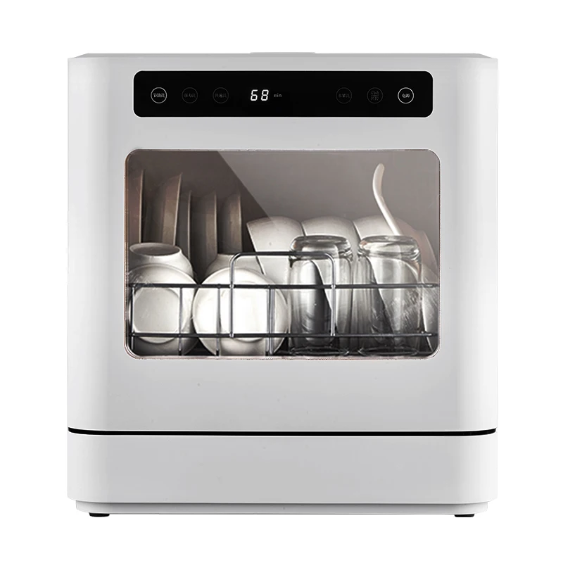 Full automatic dishwasher household kitchen tabletop installation free dishwasher with UV disinfection and drying dish washing