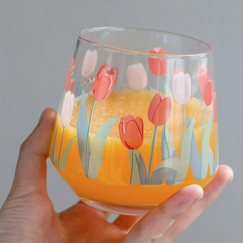 280ml tulip flower glass domestic water cup