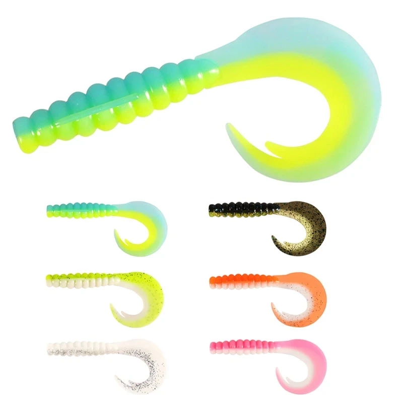 Worms Soft Bait 55mm/75mm Jig Wobblers Fishing Lure Silicone Artificial Baits Carp Bass Lures Pesca Tackle