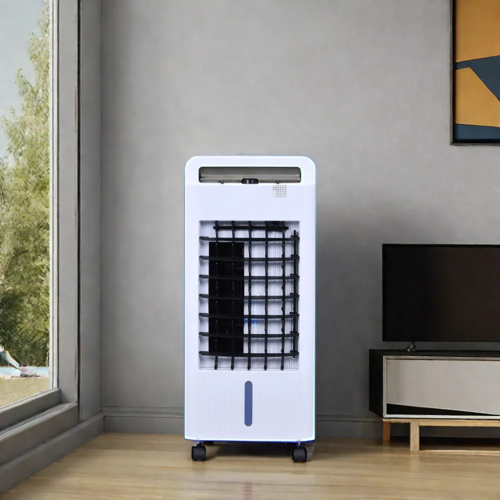AC Electric Portable Evaporative Air Cooler Remote Control Floor Model Air Cooling Fan Household Hotel Garage Use-New Condition