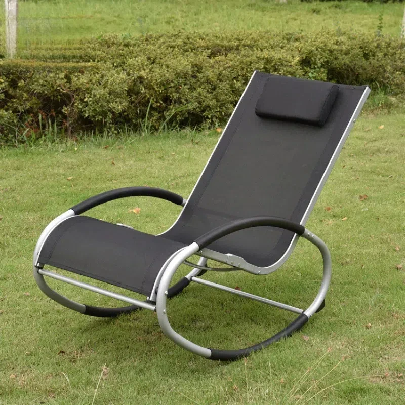High Quality Homecome Garden Furniture Zero Gravity Outdoor Rocking Chair Sun Lounger Backyard Patio Lawn Metal Chaise Lounge