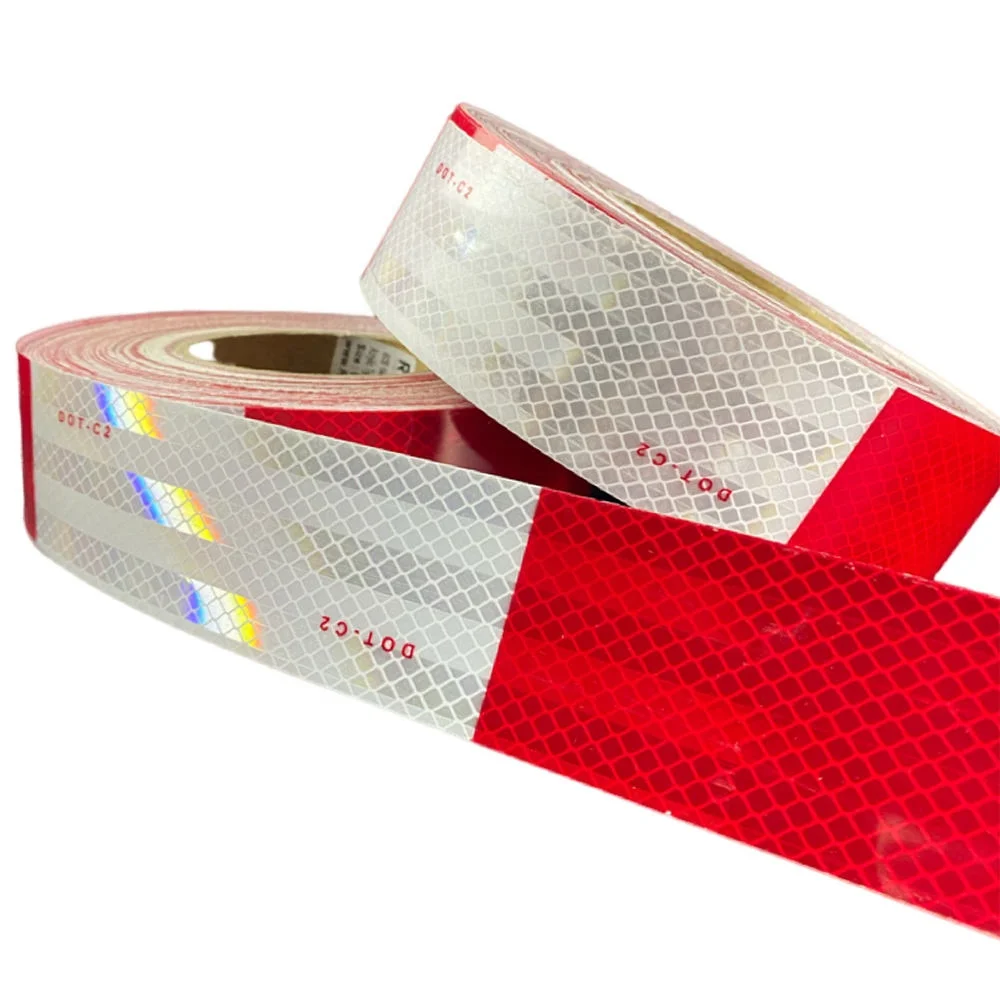 Youguang Self-Adhesive Dot-c2 Reflective Tape Red-White Sticker Tape Reflector Tape Stickers for Vehicle Trailer Truck