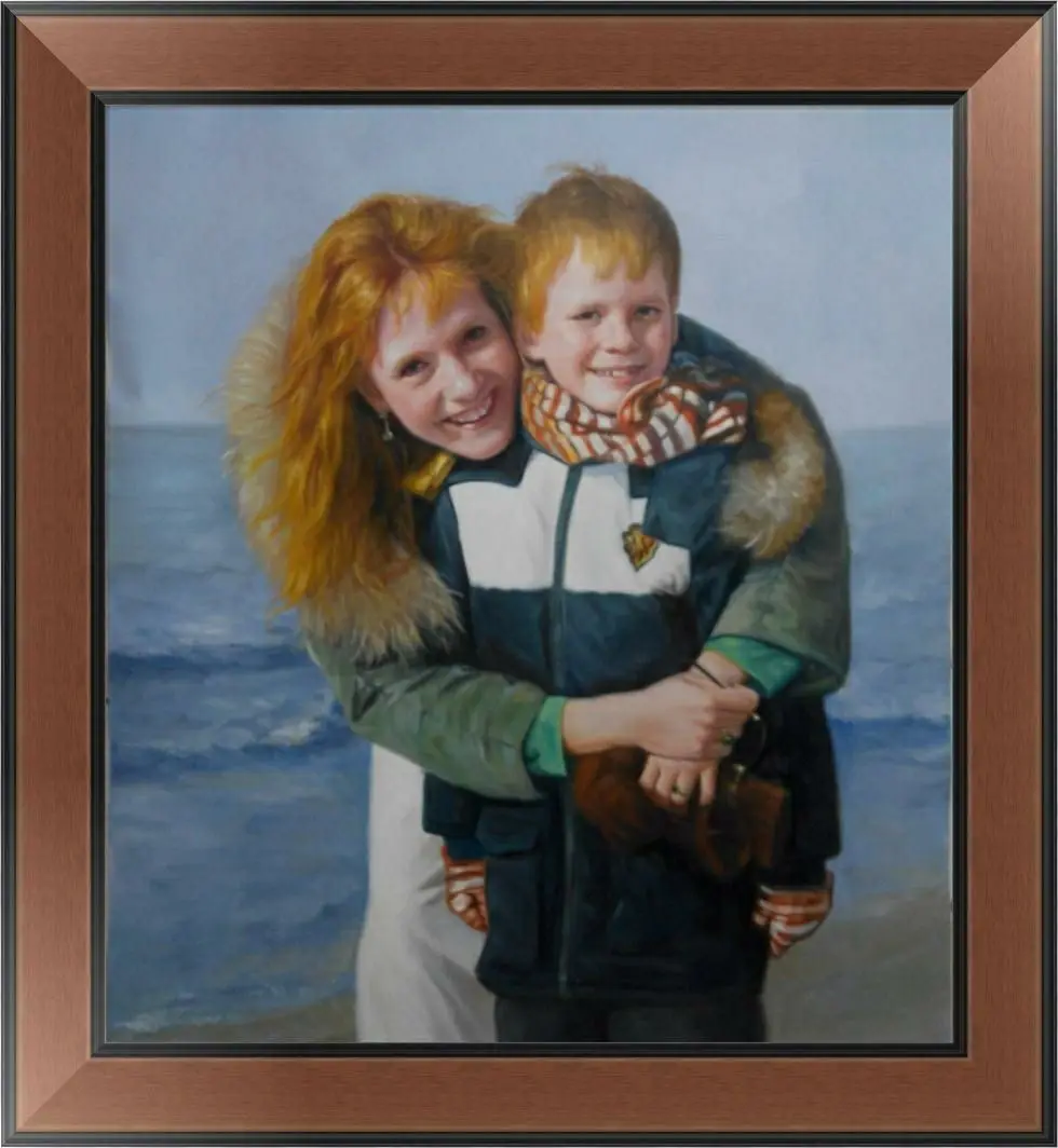 Popular Creative Handmade Sofa Decor Self Figure from Photo Wall Art Oil Canvas 100% Handpainted Realist Portrait Oil Painting