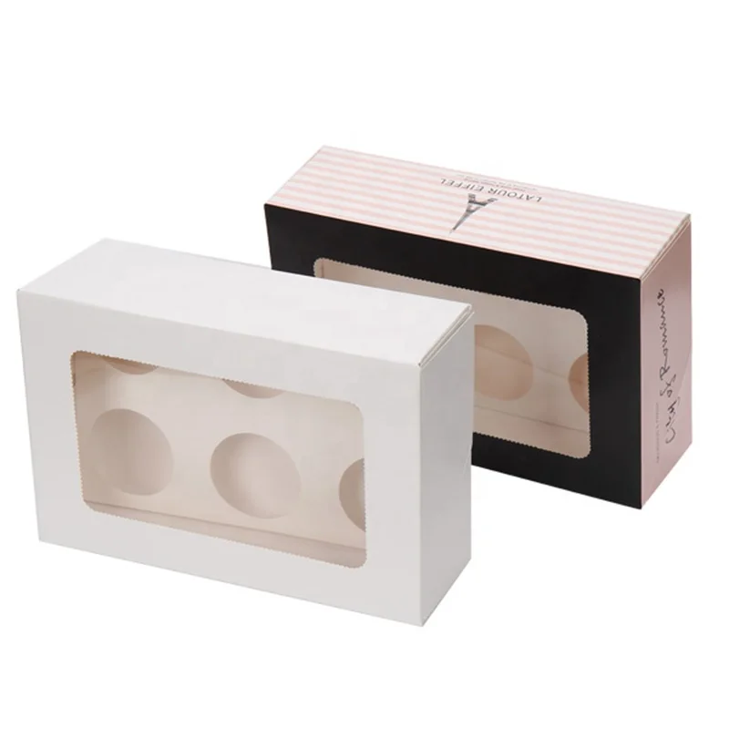 Hot selling clear plastic cake box with eco-friendly PET film window