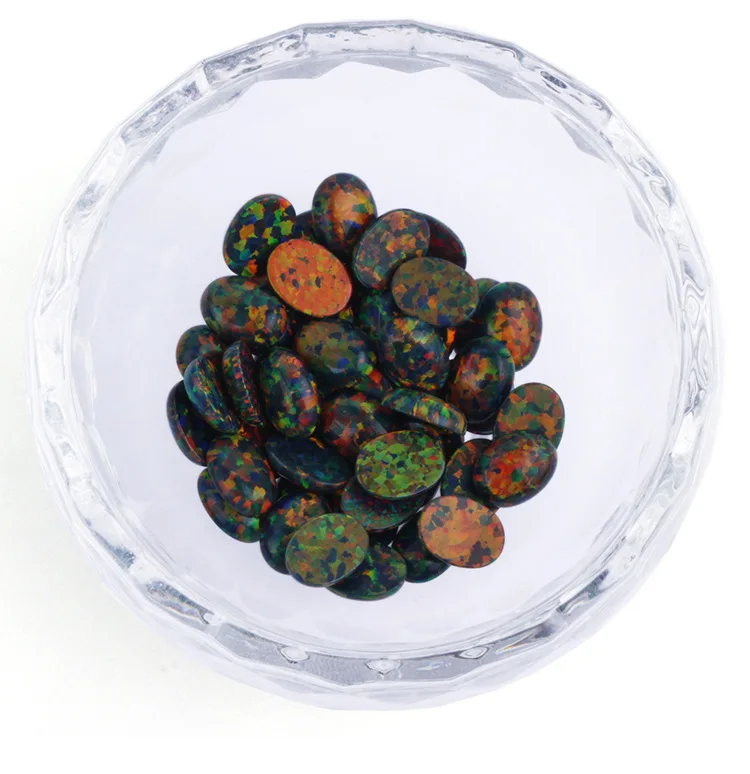 artificial opal  egg shaped ring fire opal diy jewelry with stone 92 colors Opale