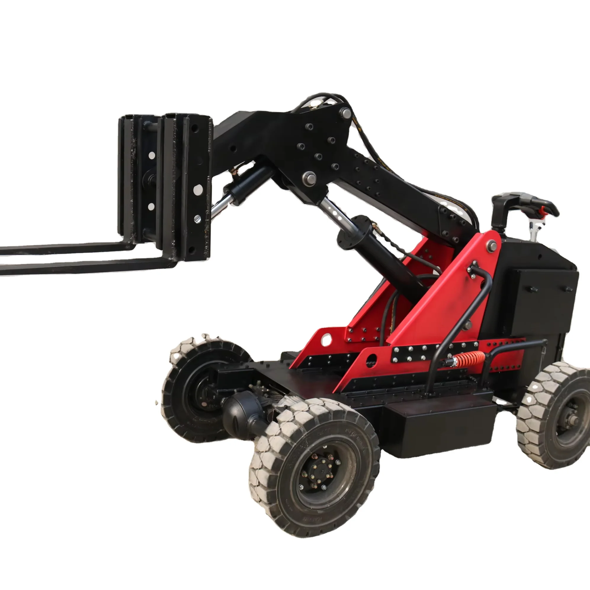 Factory Outlet 1500kg Outdoor Mini Small Remote Control Electric Portable All Terrain Off-road Forklift