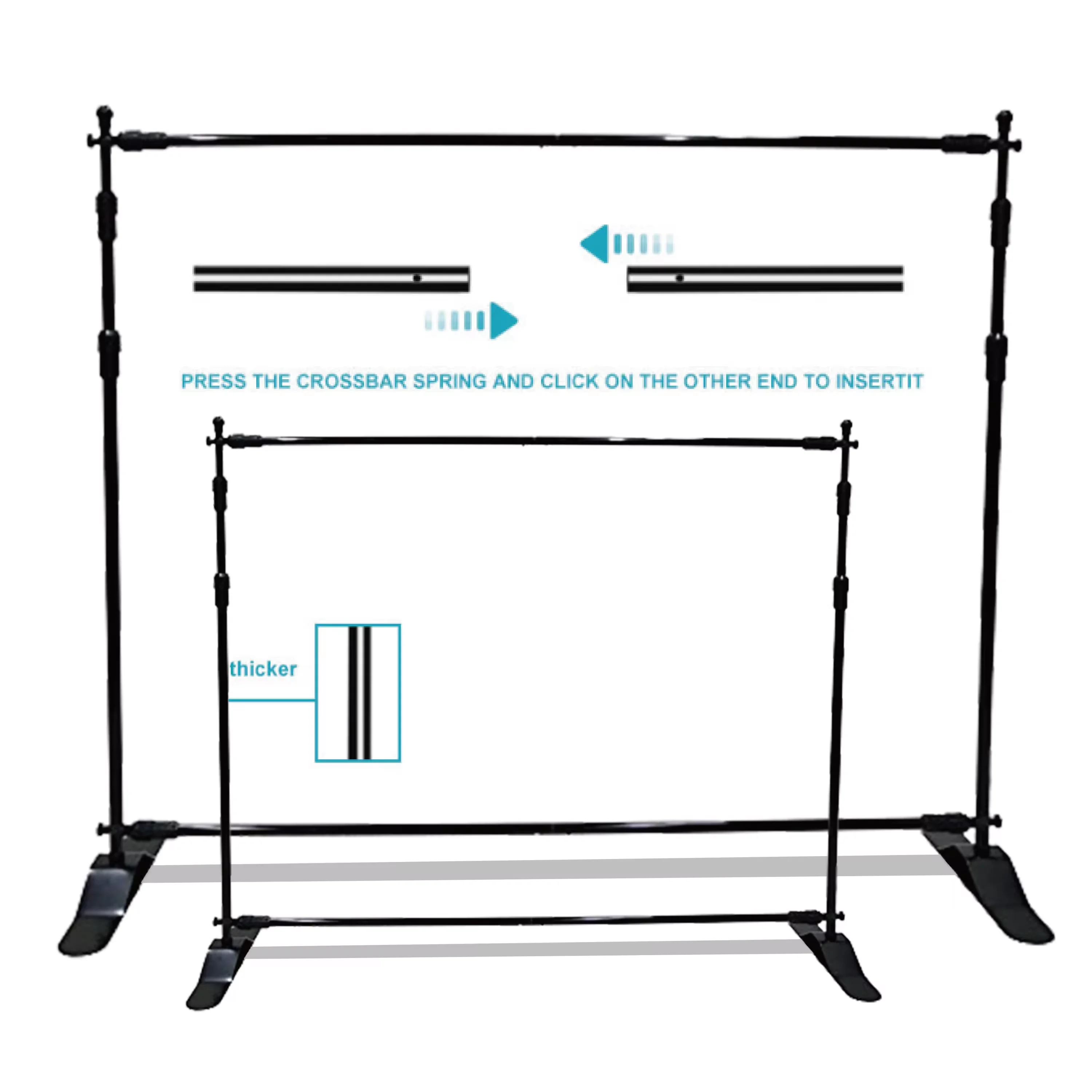 HLY 8x8  8x10 step and repeat banner Portable Advertising Adjustable Step Aluminum Backdrop Display telescopic banner stand