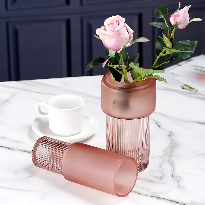 Aeofa murano pink girls vase 2022 nordic glass crystal vase for wedding center piece