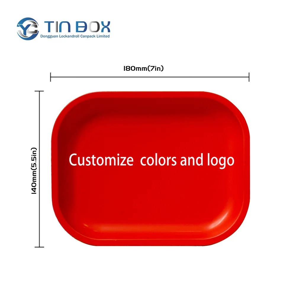 Customized Rolling Trays Cigarette Smoking Metal Tin Custom Logo Color Rolling Tray With Magnetic Lid