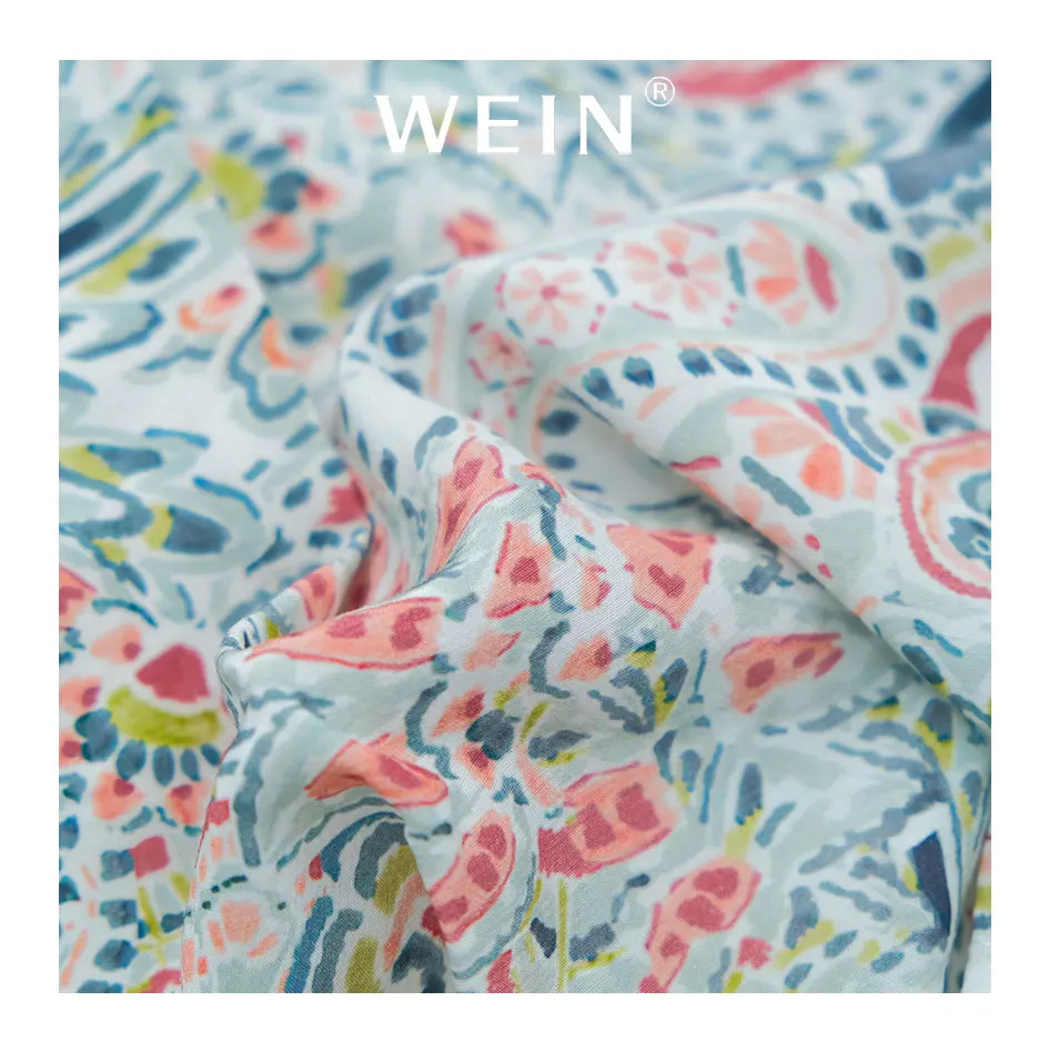 WI-VR10 Custom Stock Woven Rayon Viscose Print Fabric For Dress