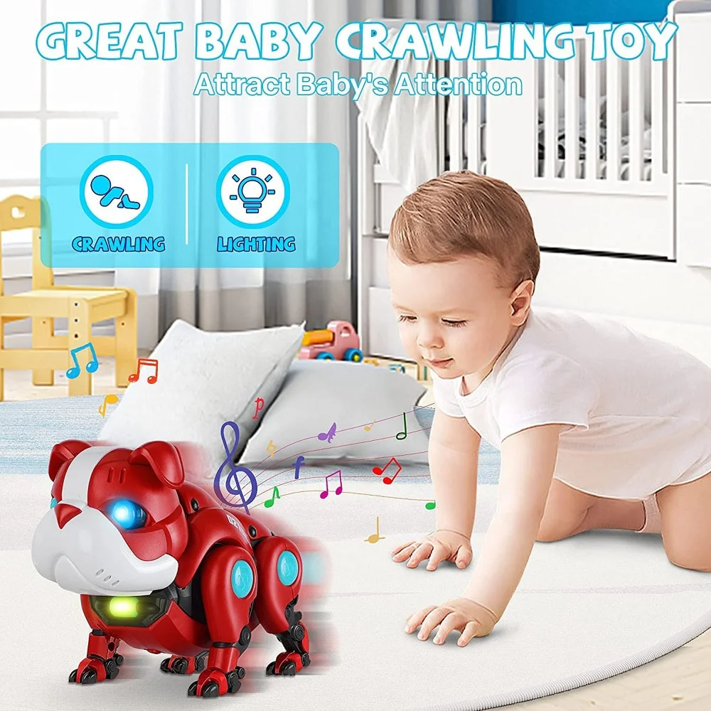 2023 new style smart interactive sensory induction toy walking dog mechanical electric dancing robot dog toy with voice control