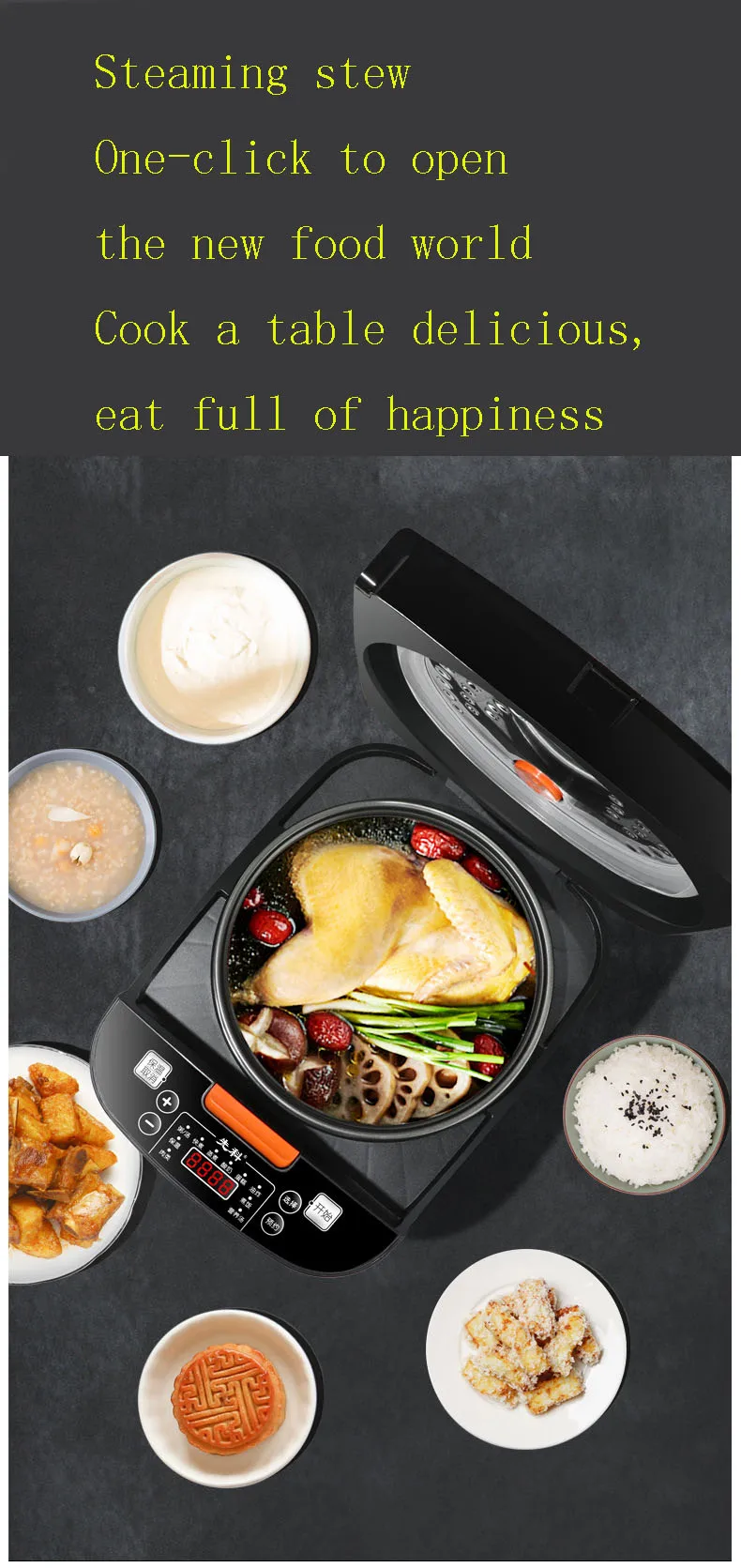 5 liter black non-stick pan automatic power off ricco pot electric rice cooker cheap